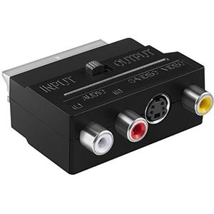 mumbi SCART/S-VHS/AV-adapter (Scart/SVHS+3xRCA) met schakelaar Line In-Out