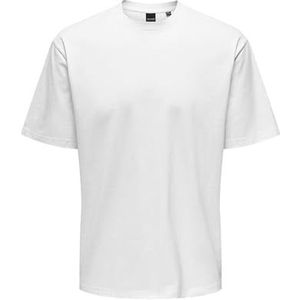 ONLY & SONS Men's ONSFRED RLX SS Tee NOOS T-shirt, helder wit, S (4-pack)
