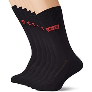 Levi's Batwing Logo Sock Ecom Klassieke sokken voor volwassenen, verpakking van 6 stuks, Jet zwart., 39 EU