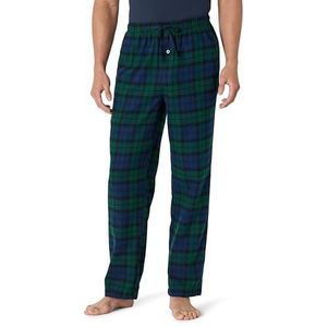 Amazon Essentials Men's Flanellen pyjamabroek (verkrijgbaar in grote en lange maten), Donkergroen Marineblauw Geruit, XS