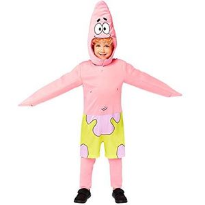Amscan - Kinderkostuum Patrick, overall met bedrukte shorts, muts, spongebob, zeester, carnaval, themafeest, 134