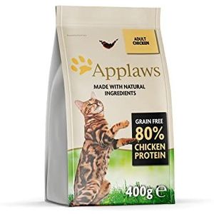 Applaws graanvrij droog kattenvoer met kip voor volwassen en volwassen katten, natuurlijk en compleet (verpakking van 1x 400 g)