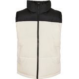 Urban Classics Heren vest outdoor gewatteerd bodywarmer streetwear gilet jas, vrije tijd blok, buffer vest, maat S tot 5XL, zwart/wit, 5XL
