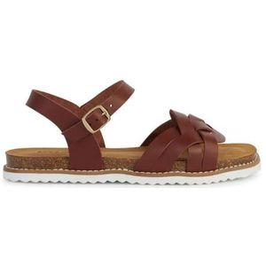 Geox Dames D LEUCA A Flat Sandal, Cognac, 37 EU, cognac, 37 EU