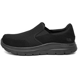 Skechers Flex Advantage voor heren Sr Mcallen Loafer, Zwarte Mesh Watervlek Afstotende Spray, 46 EU