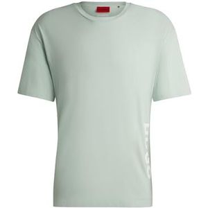 HUGO Heren T-shirt RN Relaxed katoenen jersey T-shirt met uv-bescherming SPF 50+, Licht/pastelgroen 332, M