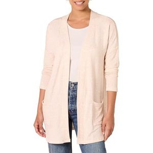 Amazon Essentials Dames Relaxed-Fit Lichtgewicht Lounge Terry Open Front Cardigan, Beige Zebra Streep, Medium
