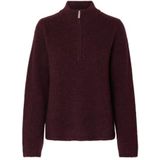 SELECTED FEMME Slflulu Ls Knit Half Zip Noos, Fig, M