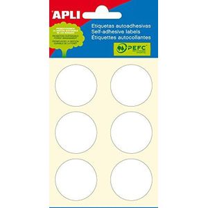 APLI 2665 - Witte etiketten voor mini-zakjes Ø 32,0 mm 6 vellen