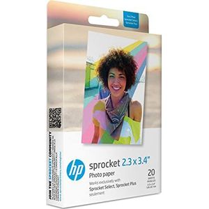 HP 2LY72A, Zink Fotopapier, Voor HP Sprocket Plus, 20 Vellen, 5,8 X 8,7 Cm, Wit