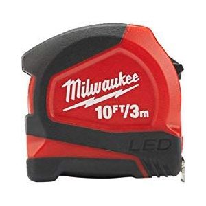 Milwaukee 48226602 LED-bandmaat, 3 m (breedte 12 mm), rood