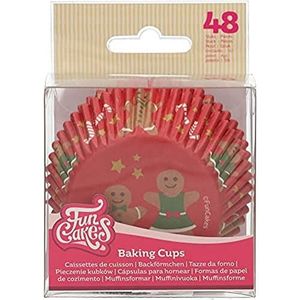FunCakes Baking Cups Gingerbread: Perfect voor Kerst cupcakes, Cupcakes en meer, Taart decoratie, pk/50