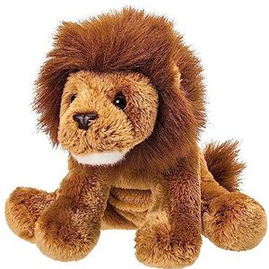Suki Gifts Pluche knuffeldier Leeuw - bruin - 13 cm - safari thema speelgoed dieren