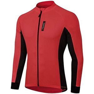 MEETWEE Fietsshirt voor heren, fietsshirt met korte mouwen, kleding voor mountainbikes, Rood-1-lang, M