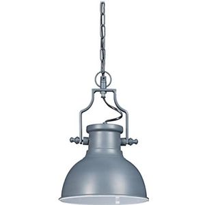 Relaxdays hanglamp industrieel, voor eetkamer, woonkamer, retro shabby look, plafondlam modernp, Ø 21 cm, antraciet