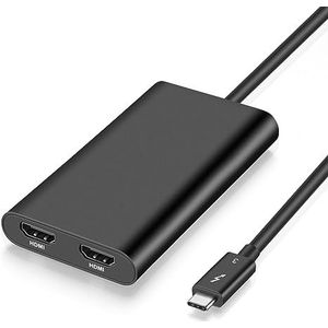 Thunderbolt 3 naar Dual HDMI 2.0 uitgangsadapter voor Mac & Windows Thunderbolt 3 computers (ondersteunt twee monitoren tot 4K @60Hz, alleen Thunderbolt 3 compatibel)