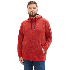 TOM TAILOR Basic hoodie voor heren in spacedye-look, 32436-fluweel Red Soft Spacedye, XL