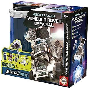 Educa 41347 Astropod Space Rover Voertuig, bouw je eigen gemotoriseerde Rover-voertuig met 23 delen, voorzie hem van batterij of met zijn echt zonnepaneel, vanaf 6 jaar