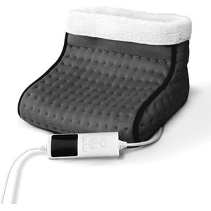 Wintem Elektrische voetenwarmer, 100 W, 3 instelbare temperaturen, timer 90 minuten en afstandsbediening, fleece en wol, wasbaar voor koude voeten, snelle verwarming en individueel comfort