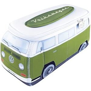 BRISA VW Collection - Volkswagen neopreen universele make-up cosmetische reistas voor reisapotheek in T2 Bulli Bus-design (groen en wit/groot)