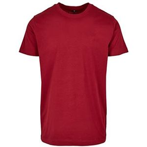 Build Your Brand Basic T-shirt voor heren, ronde hals, bordeaux, XL