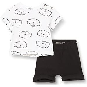 Chicco, 2-delige set bestaande uit T-shirts en shorts, uniseks-baby, 3 maanden, Wit (751)