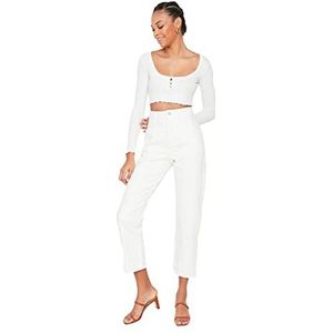 TRENDYOL Jeans - wit - hoge taille, wit, 40