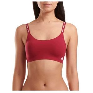adidas Dames Active Micro Flex Draadloze Naadloze Lounge BH Gewatteerd, Bordeaux, XL