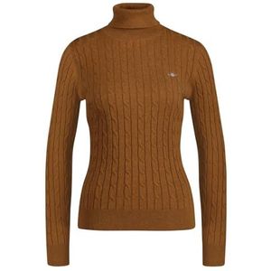 GANT Stretch katoenen kabel, turtleneck, cacao, XS