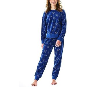 Schiesser Meisjes pyjama lang katoen velours warm en zacht Gr. 140 tot 176 Pyjamaset, paars, 164, lila, 164 cm