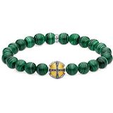Thomas Sabo Uniseks armband kruis groen 925 sterling zilver geelgoud verguld A1930-555-6-L19,5