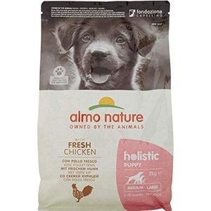 almo nature Holistic Puppy Medium met verse kip, volledig droogvoer voor puppy's en jonge honden, middelgrote rassen, 2 kg