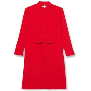 Tommy Hilfiger Vloeibare viscose crêpe jurk shirt voor dames, Rood (Fierce Red), 68