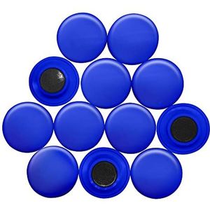 First4magneten F4M40-BLUE-1 grote blauwe uithang/planningsmagneet (40 mm diameter x 8 mm hoog) (1 verpakking van 12), zilver, 25 x 10 x 3 cm