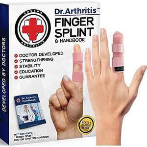 Doctor Ontwikkelde Vingerspalk & Handboek - Trigger Vinger, Artritis, RSI - Past Ring, Index, Pinky & Midden - 2 maten (L/XL, Roze)