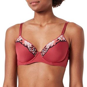 Schiesser Dames Spacer Full Cup BH-bandjes, donkerrood 1, 70B