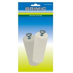BRIMIC 91781 rolluikaanslag, 2 stuks, incl. metalen schroef 6, kunststof ivoor, 60 x 20 mm