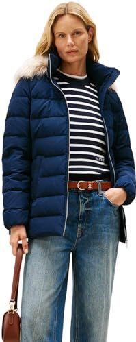 TOMMY HILFIGER - Winterjas - Beige gemêleerd / Navy - Gewatteerde jas