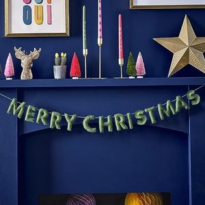 Ginger Ray Groen vilt 'Merry Christmas' vlaggenlijn decoratieve hangende slinger decoratie