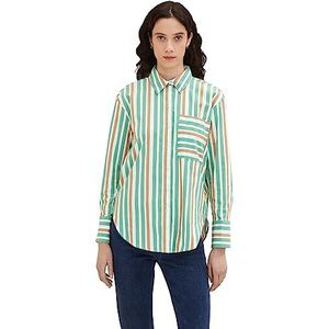 TOM TAILOR Dames blouse met borstzak 1034784, 31120 - Multicolor Vertical Stripe, 38