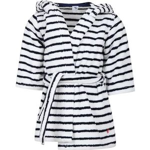 Petit Bateau badjas voor jongens, melkwit/middeleeuws blauw, 4-5 Jaren