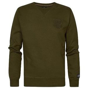 Petrol Industries Sweatshirt voor heren, ronde hals, Donker mos, XL