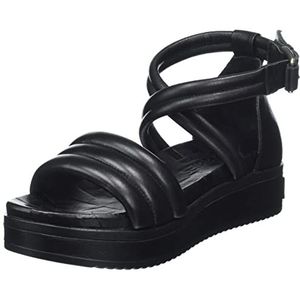 Shabbies Amsterdam Dames SHS1407 Soft Nappa Leather Flat Sandal, Black, 41 EU, zwart, 41 EU