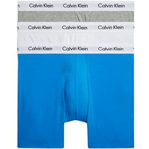 Calvin Klein Boxer Briefs heren Boxer Brief 3pk , Gry Hthr, Wht, Paleis Blauw W/Wh Wb , XS