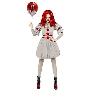 amscan 9912535 Dames Pennywise The Clown Volwassenen Fancy Dress IT Kostuum Circus Halloween Horror (UK Dress 16-18)