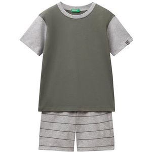 United Colors of Benetton Pig(T-shirt + short) 30960P08R pyjamaset, groen, L voor kinderen, Groen, L