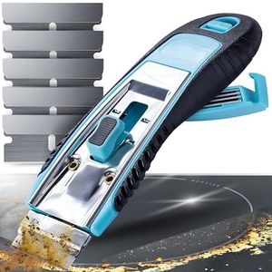 Keramische Kookplaatschraper - Glasschraper met 5 Messen in Handvat Geïntegreerd - Voor Kookplaat en Glaskeramiek