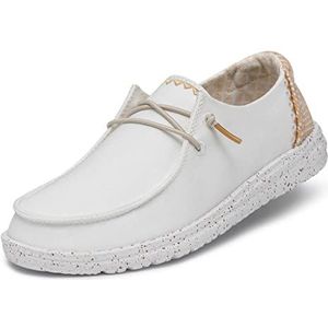 Hey Dude Wendy Chambray Moc Toe Schoenen voor dames, white sand, 39 EU