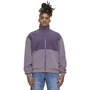 Urban Classics Overgangsjas voor heren, Colour Block Polar fleece, lichte jas voor mannen, tweekleurig, regular fit, purplenight/fadedpurple, 4XL