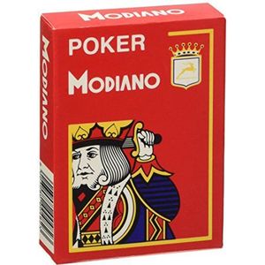 Modiano Speelkaarten 482 - Poker Cristallo, 4 index rood